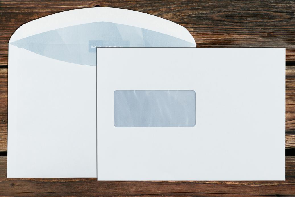 Kuvertierhüllen mit Fenster C5 162x229 mm Nassklebend Hochweiß 80 g/qm